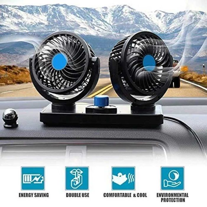 Двоен Вентилатор ураганен вятър кола камион  12V и 24V климатик