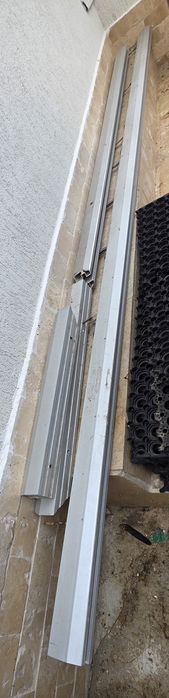 Vand balustrada sticla pentru terasa, Sticla este demontata si profilurile de prindere