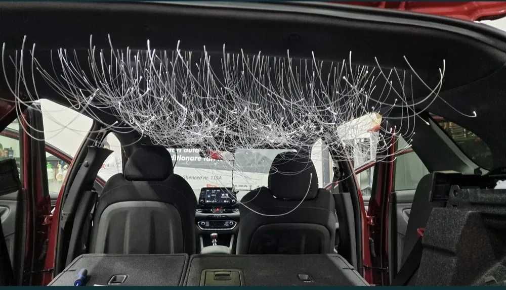 Retapitare plafon auto textil/alcantara negru/gri/bej + lumini plafon