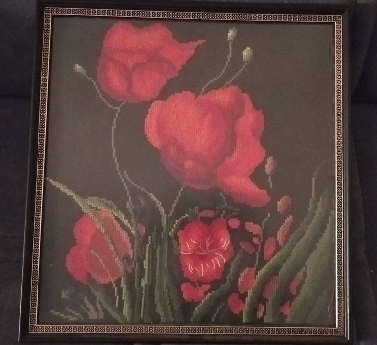 Картина вышивка: Маки