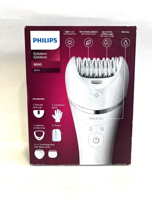 Epilator Philips 8000 BRE715,  NOU/Sigilat!