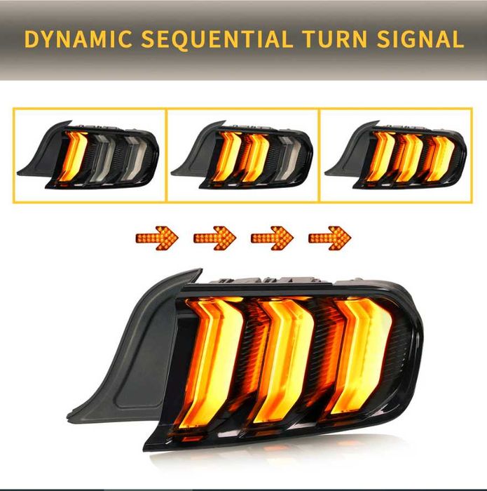 Стопове с динамични жълти мигачи за Форд Мустанг 2015 - 2023 Mustang