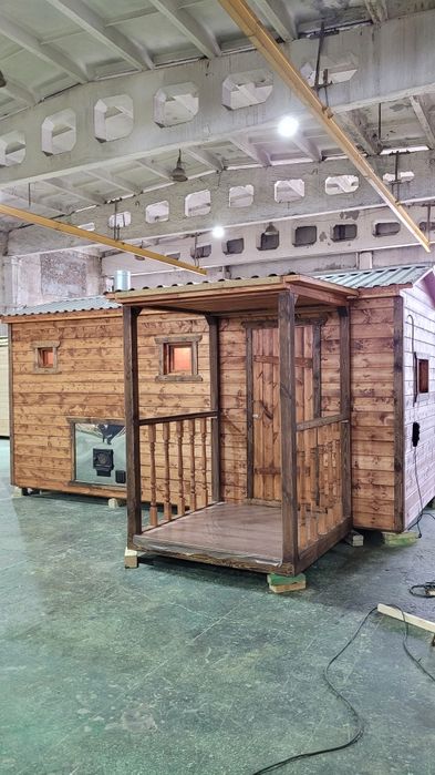 Баня мобильная с крыльцом, баня вагон, баня бочка