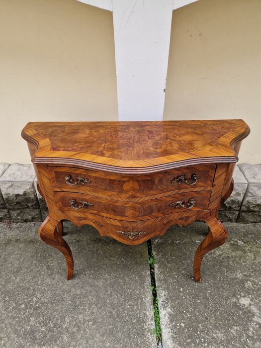 Прекрасен антикварен френски скрин шкаф масив интарзия