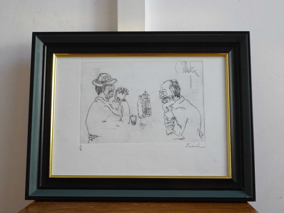 Gravura Octavian Penda dupa Constantin Piliuta - ‘La carciuma’