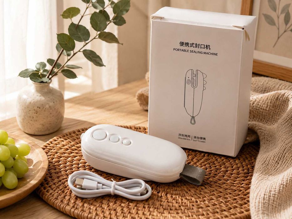 Aparat portabil de sigilat pungi, reîncărcabil USB-C – Nou