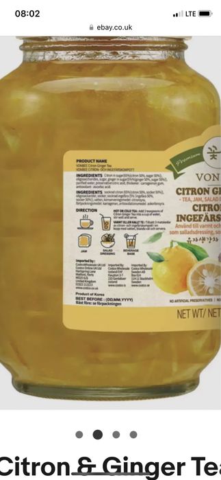 Ceai cu ghimbir si lamaie 2kg Vonbee