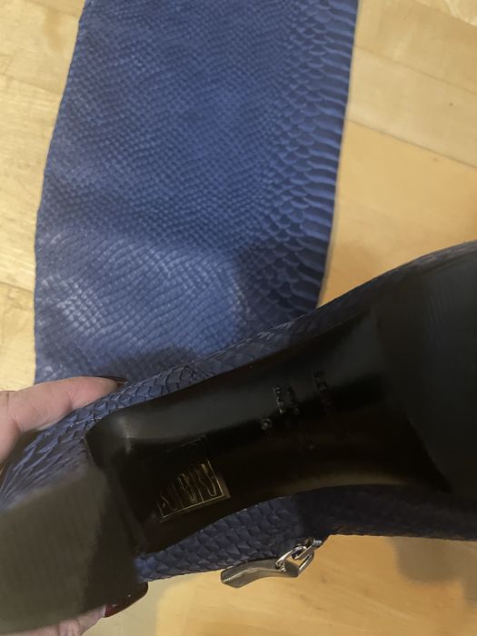 Cizme nr 38 albastru piele naturala