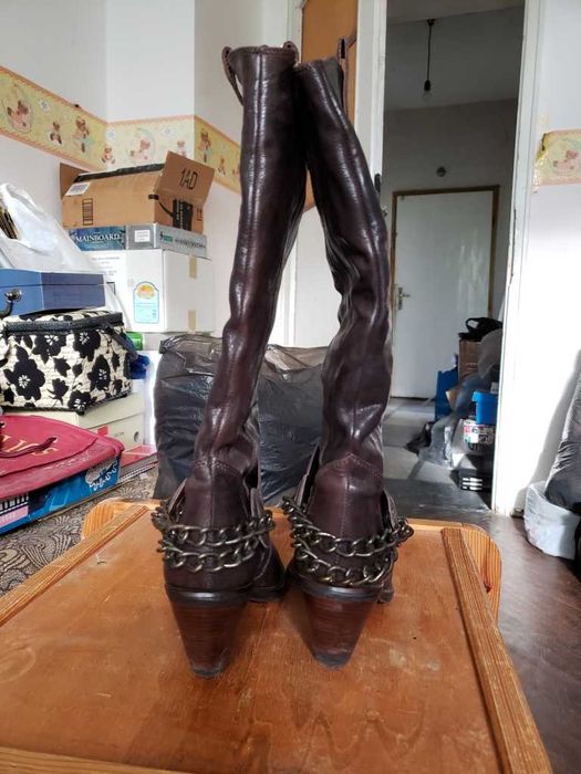 Gi Anni ботуши от дебела естествена телешка кожа