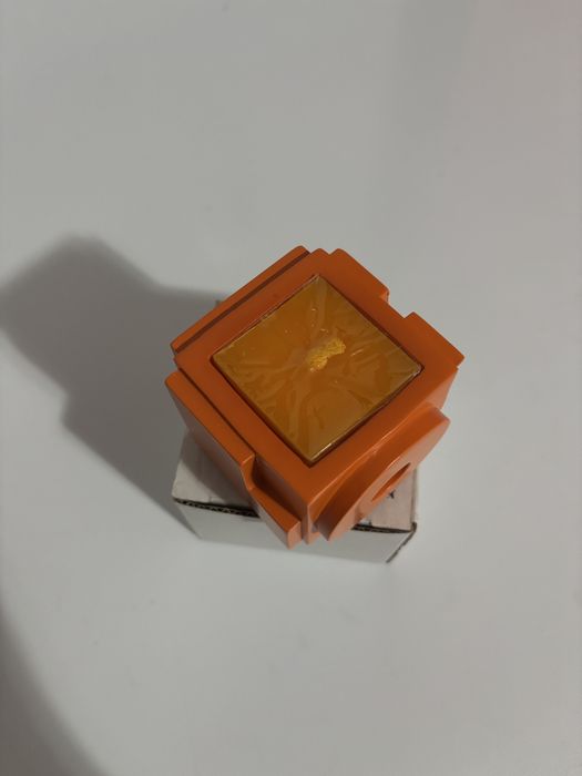 Lumanare cadou in suport ceramic portocaliu