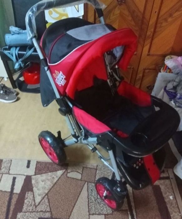 Carucior Carut Copil - Jolly Kids Sport Rosu , CA NOU ! doar Rm.Valcea
