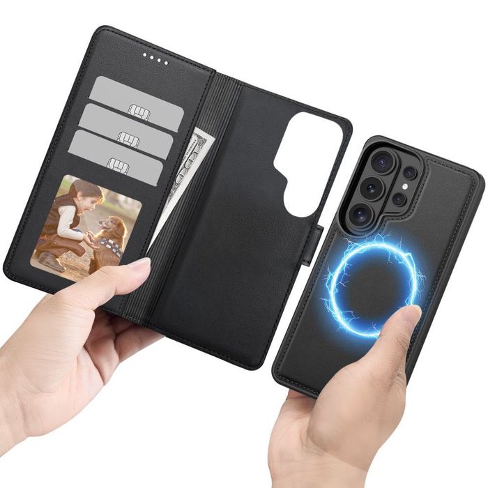 Матов Кожен Калъф тип тефтер Tech-Protect Wallet MagSafe за Galaxy S26 Ultra