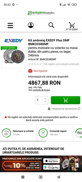 Chit ambreaj BMW + set montaj turbo