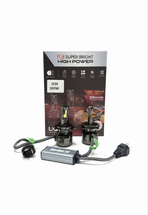 LED крушки H4 D39 PRO : 30000LM 300W DC 9-36V IP68 КОМПЛЕКТ 2Бр.
