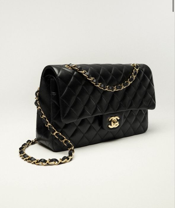 Чанта Chanel Classic 11.12 Lambskin & gold-tone metal black Нова