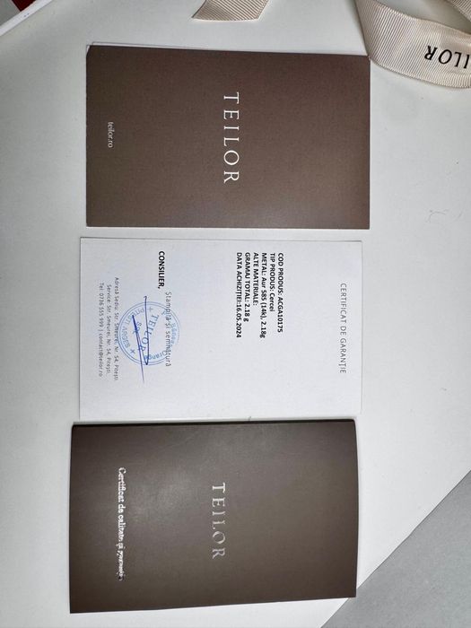 Cercei Teilor geometrici Aur Alb nepurtati cu garantie