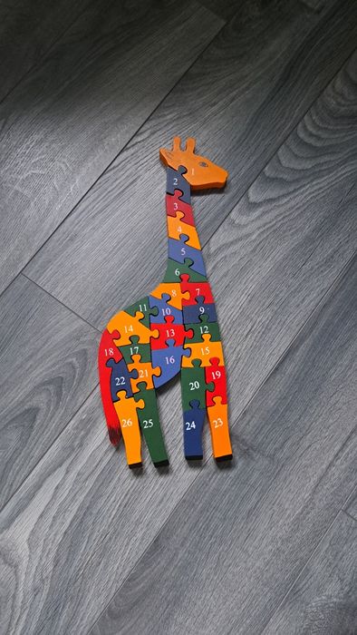 Puzzle girafa din lemn