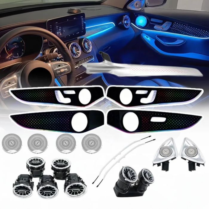 Kit Lumini Ambientale Premium Dedicate Mercedes Clasa C W206 Trimuri Stelute 30 Piese