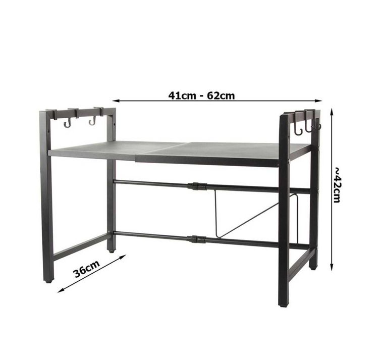 Регулируем метален рафт за микровълнова фурна, кухненски органайзер