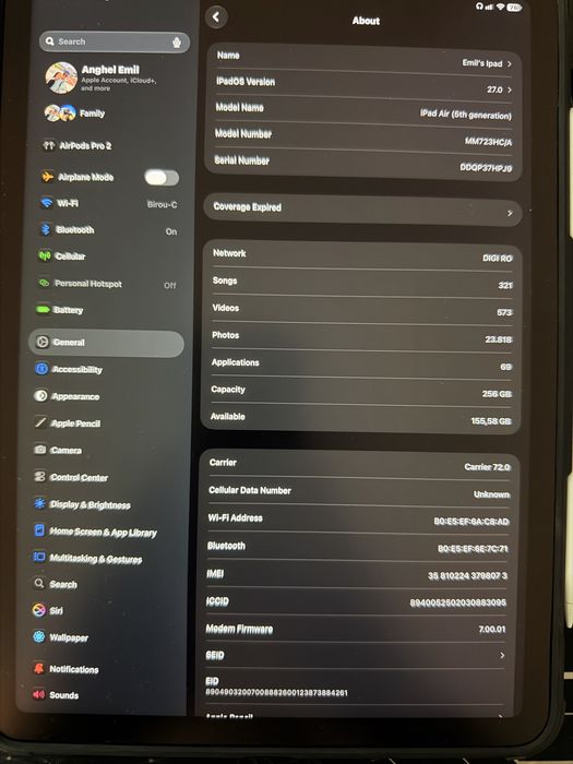 Ipad Air 5 2022 5G 256 Gb