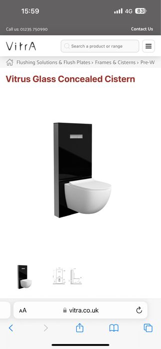 Cadru wc Vitra negru sticla premium la cutie