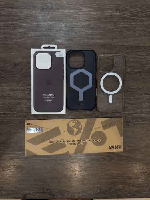 Kit protectie iPhone 16 Pro - 3 huse + folie sticla