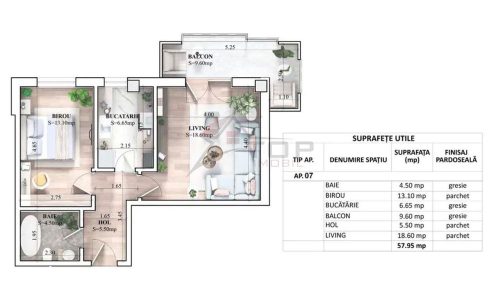 Apartament 2 camere, tip 2, disponibil pe etajul 1 si 2 - Galata - ESQ — fotografia 3