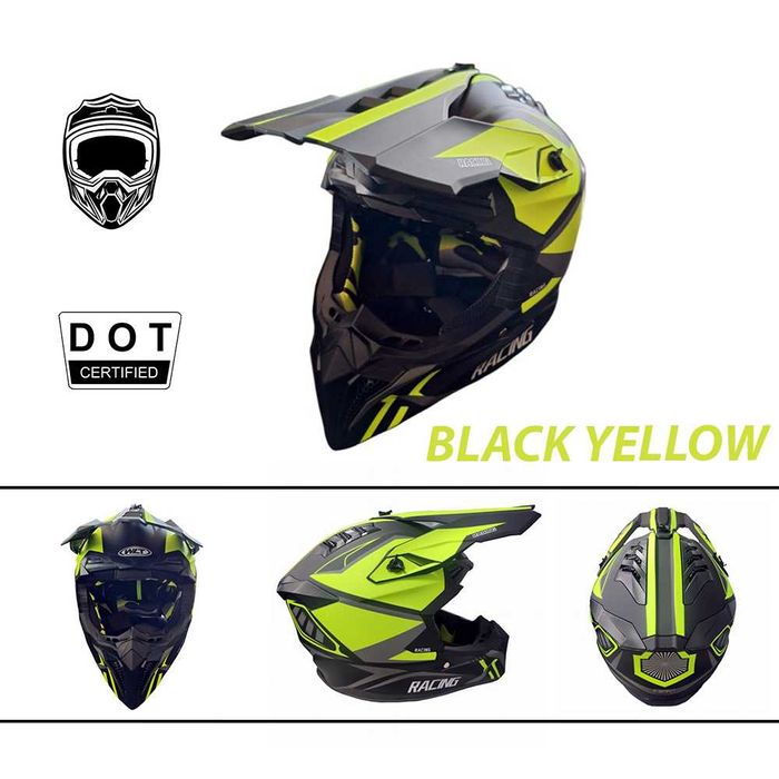 Кросова каска RACING, Full Face, DOT, Размер: S; M; L; XL - Вело, Мото