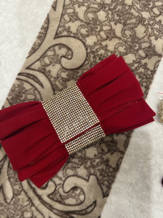 Сумка бархатная красная