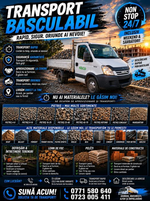 Evacuare Moloz | Defrișări | Curățare Terenuri | Transport Resturi Vegetale