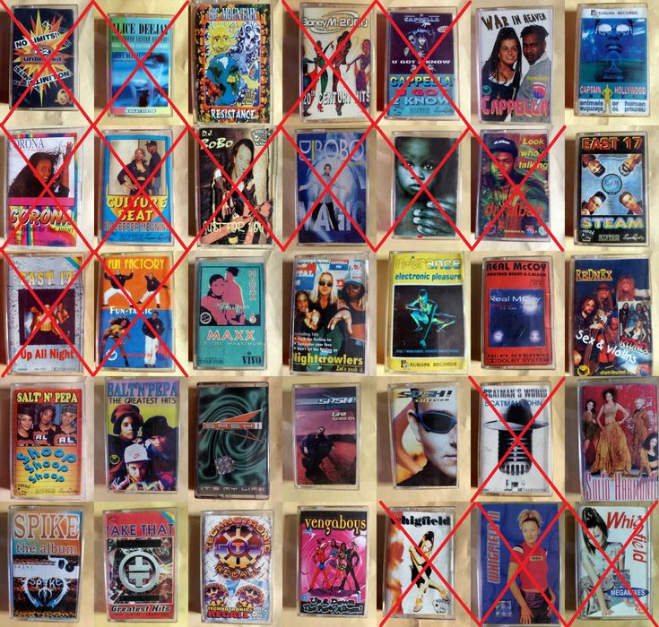 Casete audio muzica anii 90: East 17, Cappella,  Take That, Vengaboys