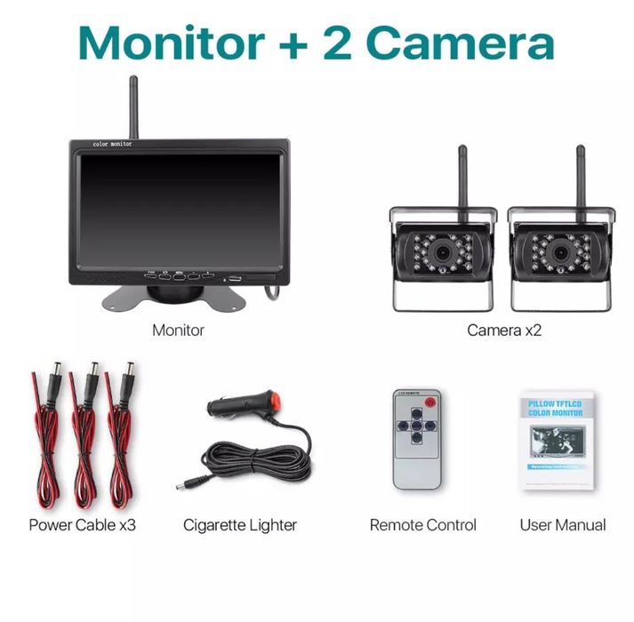 Безжична Паркинг Система Монитор С две камери за автомобил кола
