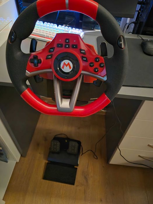Волан с педали HORI - Pro Deluxe, Mario Kart (Nintendo Switch/PC)