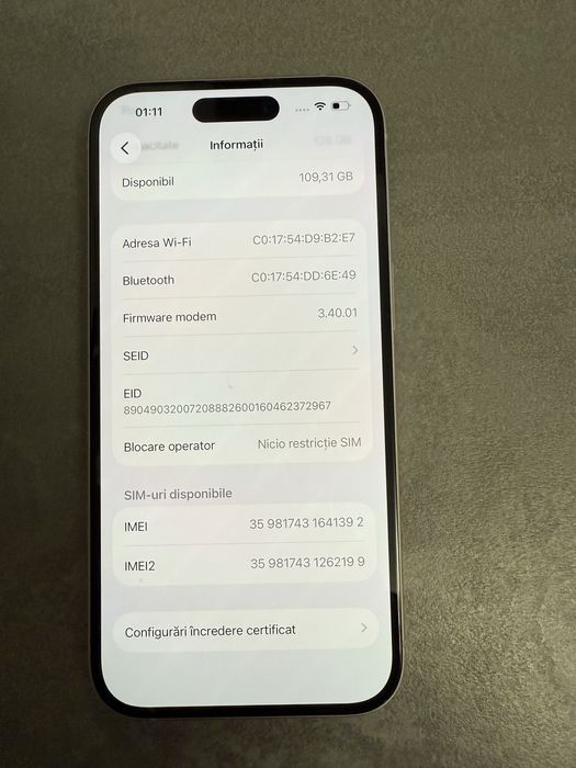 iPhone 15 , Pink , 128 GB , impecabil