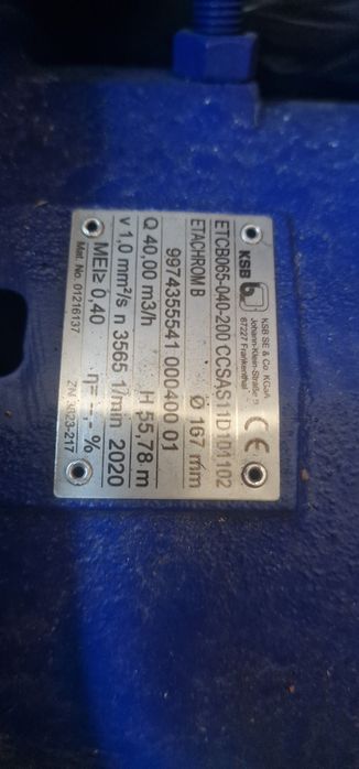 Pompa Ksb 15 kw ridicare presiune spalare nisip