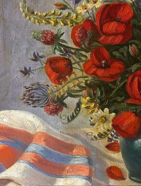 Tablou VECHI. "FLORI" 80x60cm+R ulei/pz Ferenc F Háromházi (1908-1983)