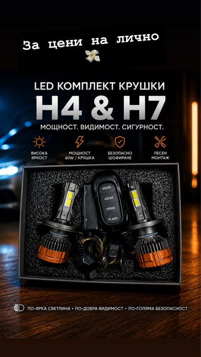 Led крушки H7/H4 лед
