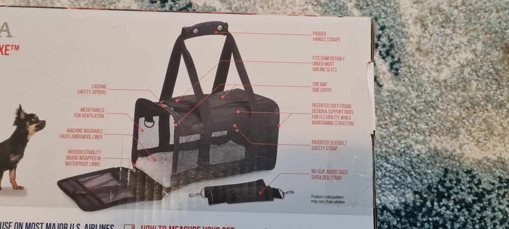 Cusca/Geanta pliabila  transport pisici omologata IATA pentru avion No