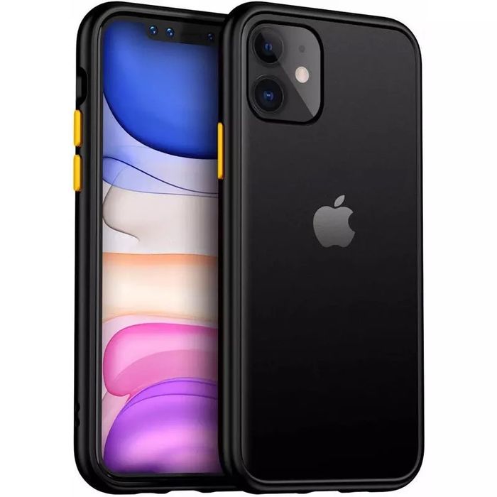 Iphone 12/13/14/PRO/MAX/PLUS- Husa Hybrid Margine Silicon Neagra