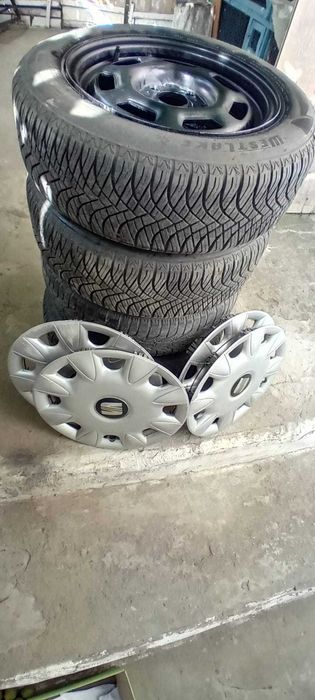 jante (4 prezoane) +anvelope 185/60/R14-all season +capace