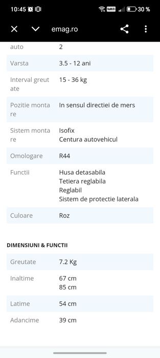 Scaun de masina Britax Romer