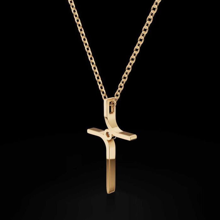 Елегантно златно кръстче с диамант