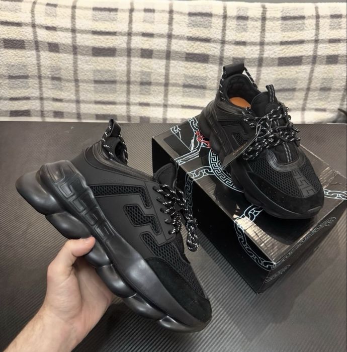 Adidasi Versace Chain Reaction Alb/Negru *Marimi Disponibile*Calitate Imepcabila*