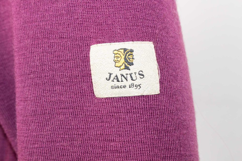 Janus блуза дамска от мериносна вълна лилава поло яка термо бельо L