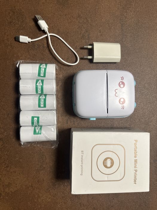 CADOU Mini imprimantă termică, bluetooth, 30 de metri de print