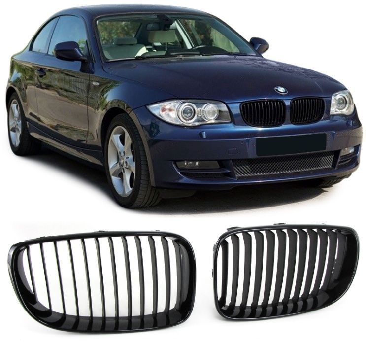 Grile negre pentru BMW seria 1 E81 E82 E87 E88 simple duble mate lucioase