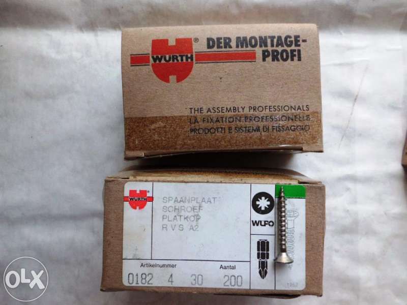 WURTH / ВЮРТ - германски INOX винтове за дърво, ПДЧ, МДФ + 6х60 на BAR