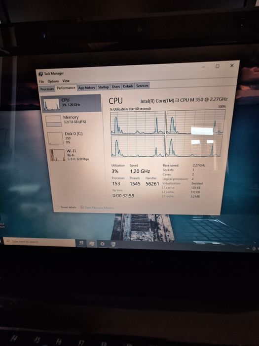 Laptop Asus K52JC , i3-M350 , 8 GB,  ssd 256 GB,  15.6"