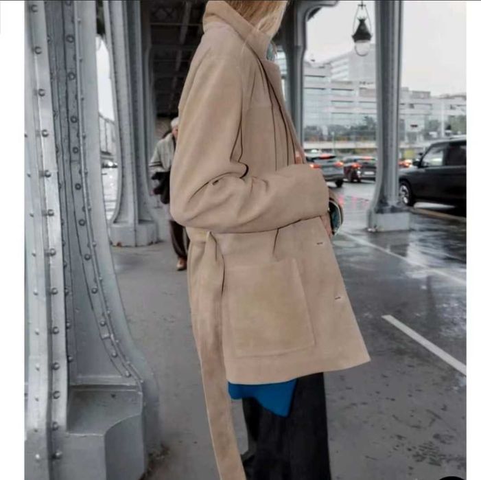 Яке ZARA от естествена кожа с колан