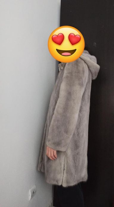 Продам шубу в серо голубом цвете